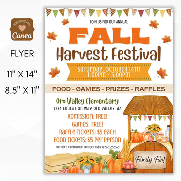 Editable Fall Harvest Fundraising Flyer Set